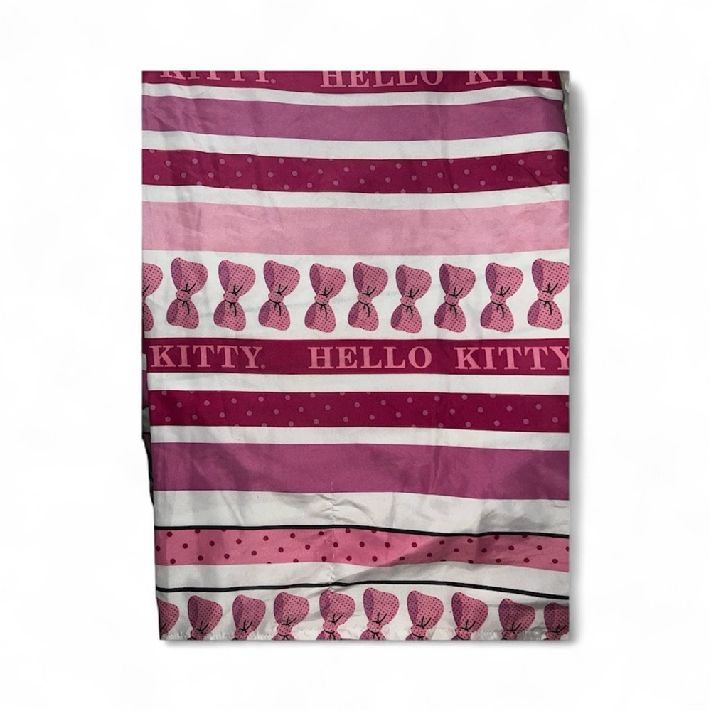 Hello Kitty Pink Striped Double Bed Sheet